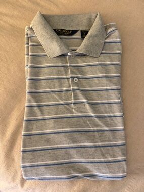 Polo Golf Ralph Lauren Polo Shirt Men’s Size XL Gray Striped Cotton Stretch